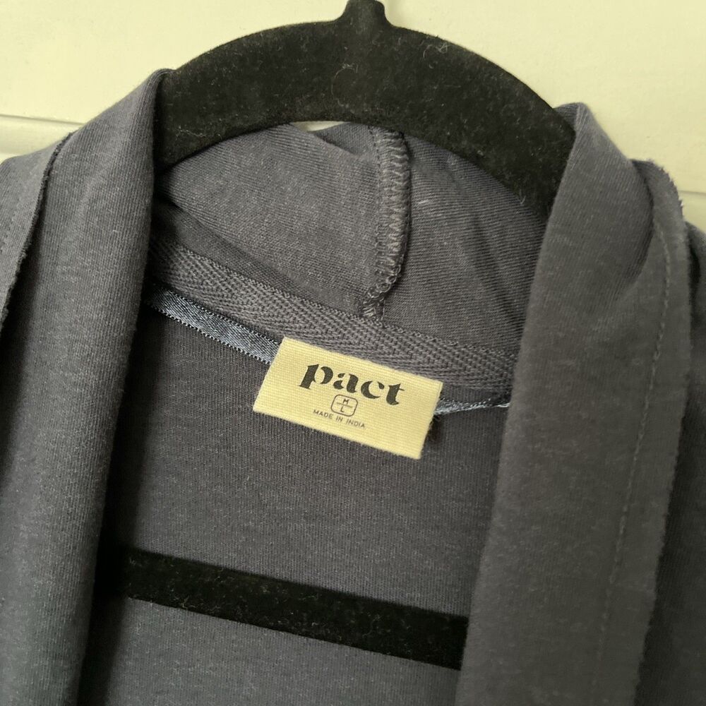 Pact Cardigan Womens M/L Organic Cotton Airplane Wrap Comfort Minimalist Travel - Picture 2 of 7